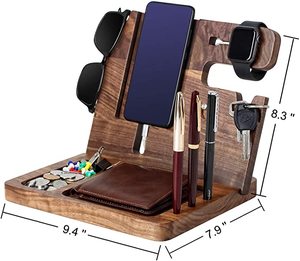 Organizador de madera para teléfono móvil, Soporte para reloj, estación de acoplamiento de carga de madera para hombres, <span class=keywords><strong>regalo</strong></span> <span class=keywords><strong>personalizado</strong></span> para el <span class=keywords><strong>Día</strong></span> <span class=keywords><strong>del</strong></span> <span class=keywords><strong>Padre</strong></span> - Product Image 4