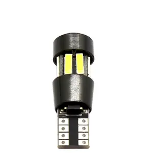 รถหลอดไฟ Led T10 7020 10smd ไม่มีข้อผิดพลาด Canbus กวาดล้างโคมไฟ6000K W5W 194หลอดไฟสำหรับรถยนต์