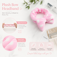 Bandeau en polaire personnalisé avec nœud, élastique et épais, en peluche, pour femmes, idéal pour le spa