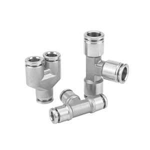 Connecteur rapide pneumatique en acier inoxydable 304, raccord en T pour tuyau d'air, haute pression, résistant à la corrosion - Product Image 2
