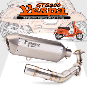 Scarico Slip-On per Moto con Tubo Intermedio e Silenziatore per <span class=keywords><strong>Vespa</strong></span> <span class=keywords><strong>Gts</strong></span> 250 <span class=keywords><strong>Gts</strong></span> <span class=keywords><strong>300</strong></span> 2007-2020 Gts300 - Product Image 6