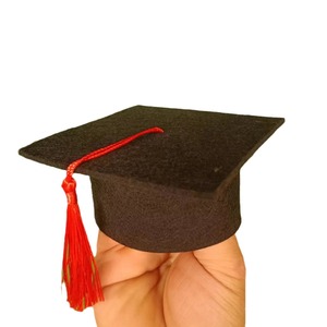 Mini Cappello da Dottore in Feltro per Bambini, Decorazione per Feste di Laurea, Bottiglie di Vino, Fiori, Torte, con Nappa - Product Image 5