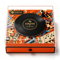 Boîte cadeau interactive audio avec lecteur de musique intégré, boîte à tiroir en papier rigide personnalisée pour coffrets cadeaux de marques haut de gamme