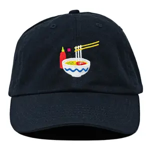 Katoen Verstelbare Mannen Vrouwen Borduren Vietnamese Eten Noedels Vader Hoed 6 Panel Baseball Cap Custom