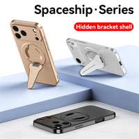 NOUVEAU Étui de téléphone magnétique pliable dissimulé le plus récent avec support pour iPhone 17 16 15 14 13 Pro Max, protection d'objectif, coque arrière couleur unie