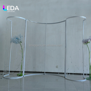 LEDA Modern White LED Metal <b>Backdrop</b> with Hanging <b>Stand</b> for <b>Wedding</b> Party Event Decorations-Customized Size - Product Image 4