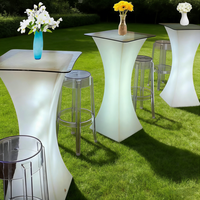 Tabouret de bar haut lumineux à LED en plastique de luxe, alimenté par batterie rechargeable, pour discothèque, bar à cocktails, bar à domicile et hôtel