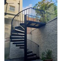 Escalier circulaire pré-fabriqué pour gagner de l'espace, escalier en spirale décoratif d'extérieur, escalier en spirale en fonte