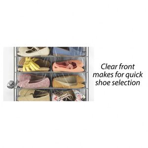 24-Pocket Over Door <b>Shoe</b> Hanger Fabric Closet Organizer for <b>Shoes</b> Underwear Socks Storage with Polybag Packaging - Product Image 5