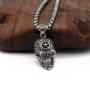 Collar con Colgante de Calavera Hueca de Acero Inoxidable yunnique Evil Demon, Joyería Punk, Moda Masculina - Product Image 1