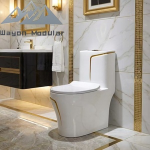 <span class=keywords><strong>WC</strong></span> en céramique monobloc de luxe à chasse d'eau siphonique avec abattant à fermeture douce certifié CE et revêtement nano <span class=keywords><strong>autonettoyant</strong></span> - Product Image 1