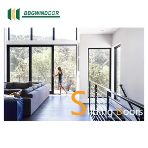 Lukliving shutter door and windows sliding window with blinds between the insulated glass unit