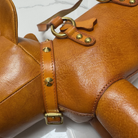 Sac bandoulière en cuir pleine fleur fait main, motif bouledogue français 3D, sac à main de luxe avec coutures artisanales, sacoche pour femme, cadeau