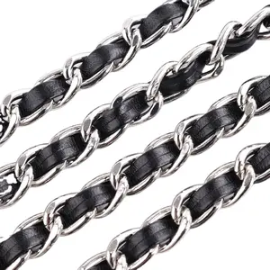 Manufacturer Hot Sale Fashion Zinc Iron Metal Chain For Bag Strap Of Bag Inclined Shoulder Hanging Box Flat Round Bag Chain