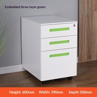 Armoire de classement mobile en acier à 3 tiroirs avec serrure, design moderne, à placer sous le bureau