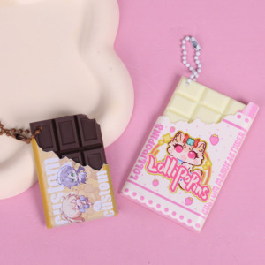 3D nhựa sô cô la Keychain phim hoạt hình tùy chỉnh tùy chỉnh Quà tặng khuyến mãi tùy chỉnh logo nhựa sô cô la móc khóa - Product Image 1