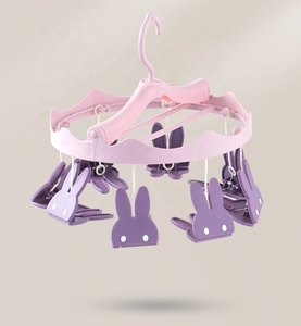 2022 nuovo arriva per bambini appendiabiti retrattile in plastica per panni per bambini organizzatore di abbigliamento quadrato singolo Ningbo adorabili 30 set - Product Image 5