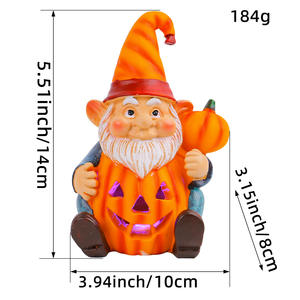 Adorno Luminoso de Calabaza de Halloween con Duende Anciano, Novedoso Adorno Decorativo de Resina para Patio, Directo de Fábrica - Product Image 5