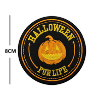 Patch brodé éco-responsable Halloween Citrouille Nuit Crâne Victorien Automne pour Patch de moral à coudre sur vêtements