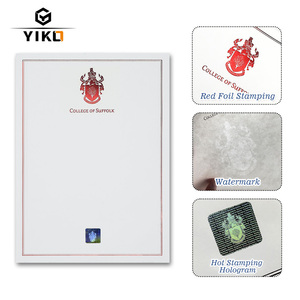 Tùy Chỉnh 8.5x11in 100gsm An Ninh Trái Phiếu Giấy Chứng Nhận Vàng Foiled Kim Loại Biên Giới Watermark Cho Thành Tích Giải Thưởng In Ấn - Product Image 1
