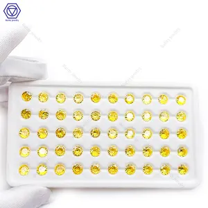 Rarità di alta qualità 0.9-12mm oro colore giallo 5A grado di zirconi sintetici forma rotonda larga CZ zircone gemma