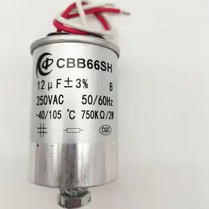 CBB66 SH 12UF 250VAC Tipo de cable de condensador
