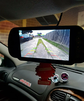 Monitor de espejo retrovisor de 7 pulgadas de alta calidad, pantalla Lcd para coche, entrada de vídeo de dos canales para camiones y automóviles