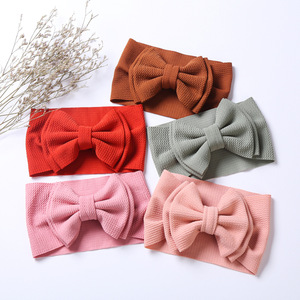 Nouveaux grands nœuds en tissu pour la tête, <span class=keywords><strong>bandeau</strong></span> élastique extensible, bandeaux pour bébé, <span class=keywords><strong>bandeau</strong></span> pour chignon, accessoires pour cheveux de bébé fille, enfants - Product Image 1