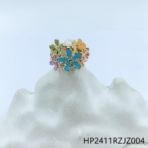 Alla moda 18K placcato anello regolabile di apertura alla moda gioielli da donna con ali intarsio e forma di numero per ogni occasione - Product Image 1