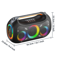 Enceinte portable Zealot ZE51 250W sans fil avec éclairage LED RGB, pour fêtes en extérieur et home cinéma, avec support d'application, boîtier en plastique
