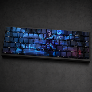 Ensemble de touches personnalisées <span class=keywords><strong>LOL</strong></span> Midnight Ahri 68 touches en PBT avec impression par sublimation latérale, profil Cherry pour clavier mécanique de jeu - Product Image 6