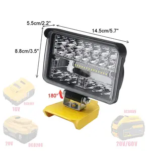 LED Worklight 18W compatível para Dewalt 18v-60v bateria de lítio ferramenta 15 talão destacando 900lm industrial De walt trabalho luz