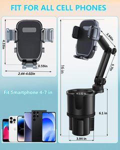 Cup Holder Phone Mount OEM Custom Logo, 2-in-1 Anti-Slip 360&deg; Ball Joint, Private Label Custom Packaging for Your Brand - Product Image 4