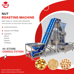 Điện Nướng Trống Quay Với Nâng Lên Và Mát Thiết Bị Rang Đậu Phộng Lạc Mè Hạt Mè Rang Xay Hạt Máy - Product Image 1