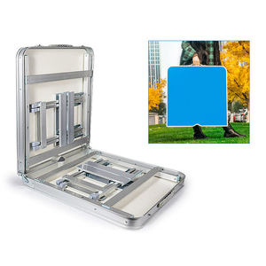 Hợp kim nhôm ngoài trời gian hàng di động bàn vuông và ghế hộ gia đình ống tròn Cắm Trại Dã Ngoại Gấp bàn và bộ ghế - Product Image 5