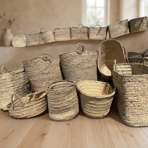 Cestas Naturales Hechas a Mano, Cesta de Paja con Dos Asas, Diseño Minimalista, Parte Superior Abierta, Decoración para el Hogar, Forro de Paja, Regalo de Año Nuevo Chino - Product Image 3