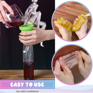 3X12 אינץ עצמי איטום ממתקי פופ ארטיק יוגורט חבילה להקפיא עובש קרח קוביית שקיות חד פעמי - Product Image 2