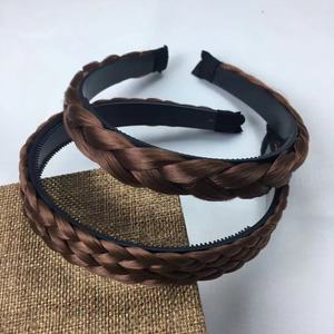 <span class=keywords><strong>Serre</strong></span>-tête tressé en <span class=keywords><strong>cheveux</strong></span> synthétiques à 3 brins avec dents, bandeau tressé extensible, accessoire de beauté, postiche - Product Image 4