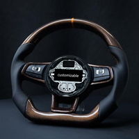 Volant de course à fond plat en fibre de carbone pour VW Golf R MK6 MK7 MK8 Arteon GTI R Beetle Polo Tiguan Touareg Scirocco Passat