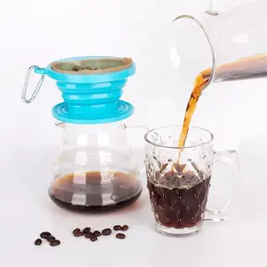 Groothandel Slick Infuus Herbruikbare Filter Kegel Houder Cold Brew Infuus Inklapbaar Giet Over Koffiezetapparaat Siliconen Koffie Druppelaar