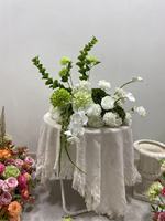Instalasi Seni Warna Champagne, Bunga Buatan, Dekorasi Meja untuk Acara, Sewa Perlengkapan Pesta, Dekorasi Stand Bunga