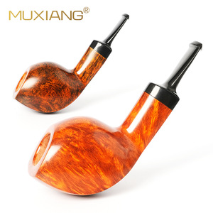 Muxiang Handmade Wooden Smoking Pipe Bent Type Portable Heat Resistant For Tobacco - Product Image 1