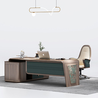 Dernier modèle de bureau de direction en forme de L, moderne, convertible et extensible, en placage de noyer naturel de haute qualité, pour PDG et managers, garantie 5 ans