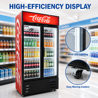 Congélateur vertical multi-portes industriel de 800 L avec tuyauterie en cuivre pour service professionnel de vente en gros