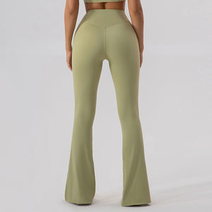 Pantaloni a zampa di danza a vita alta da donna morbidi e rapidi a gamba aperta - Product Image 5