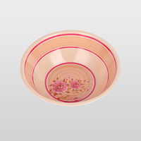 Bol rayé imprimé roses classiques, isolant thermique et anti-taches, idéal pour la maison, la maison de thé ou la table quotidienne, parfait pour la décoration intérieure douce.
