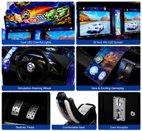 Machine de jeu vidéo de course automobile à monnayeur Lechuang, construction en métal, plastique et acrylique, langue anglaise, garantie 1 an