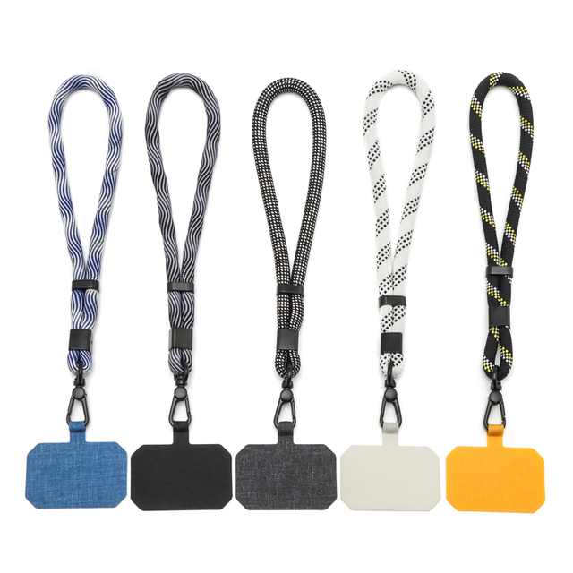 High Quality Durable 23cm Polyester Fashion Simple Anti-lost Adjustable Wrist Phone Strap Metal Lobster Clasp Tether Tab