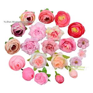 Fleur de soie rose, décoration de chapeau de cérémonie de remise de diplôme, matériel de bricolage fait main, forme de fleur multiple, bord gaufré, mariage - Product Image 5