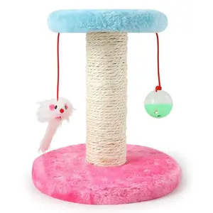 Factory Price Small Cat Scratcher Tree With Soft Plush Mouse Cat Climbing Tower Cat Puzzle Toys